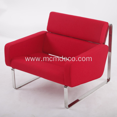 Red Cashmere Fabric Lounge Sofa